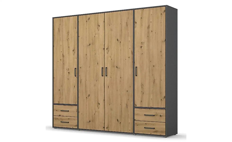 Drehtürenschrank  Yarm ¦ grau ¦ Maße (cm): B: 187 H: 194 Schränke > Kleider günstig online kaufen