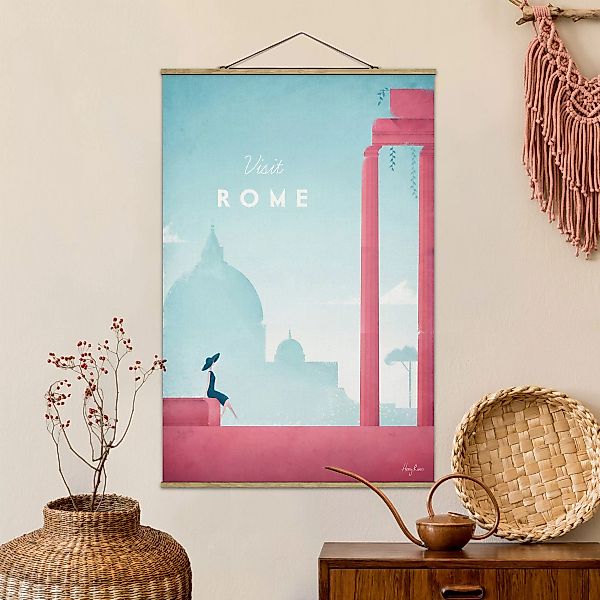 Stoffbild Architektur mit Posterleisten - Hochformat Reiseposter - Rom günstig online kaufen