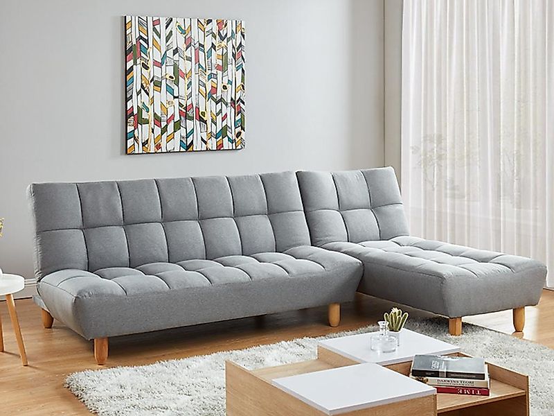 Modulierbares Schlafsofa Klappsofa - Stoff - Grau - ESTEBAN günstig online kaufen