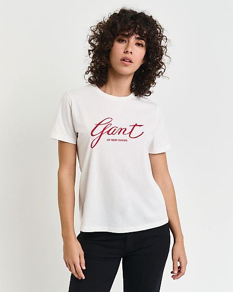 Gant T-Shirt REG SCRIPT T-SHIRT GANT-Grafikprint auf der Brust günstig online kaufen