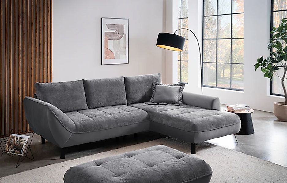 exxpo - sofa fashion Ecksofa »Bellini, Materialmix oder komplett Struktur, günstig online kaufen