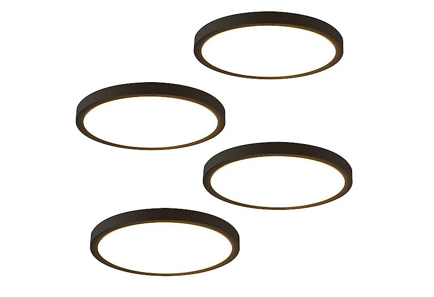 Nettlife LED Panel 8W Flurlampe Rund Deckenleuchte Lampe Schwarz weiss, LED günstig online kaufen