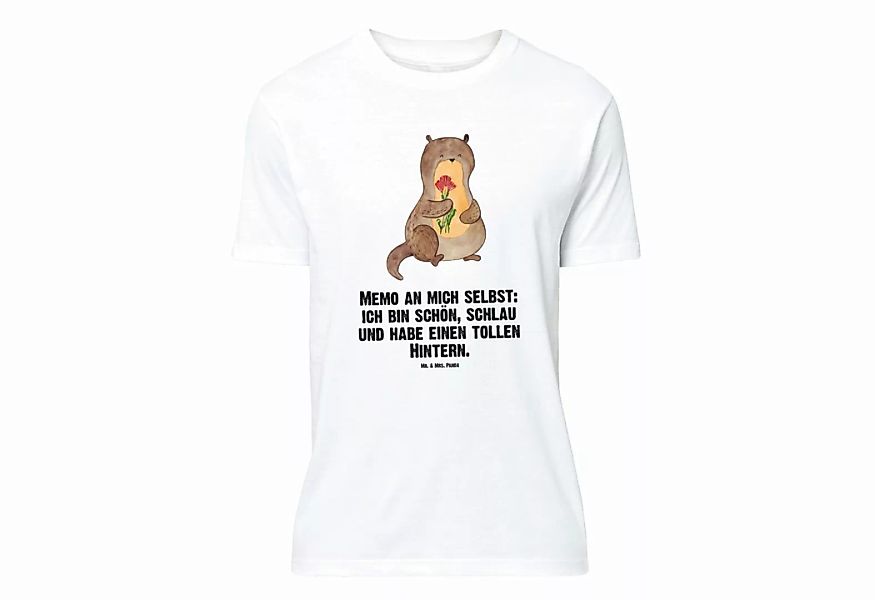 Mr. & Mrs. Panda T-Shirt Otter Blumenstrauß - Weiß - Geschenk, Lustiges T-S günstig online kaufen
