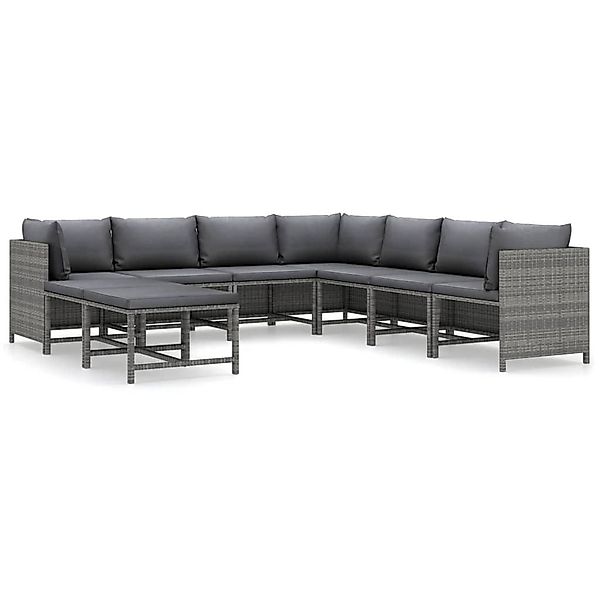 vidaXL Gartenlounge-Set 9-tlg. Garten-Lounge-Set mit Kissen günstig online kaufen