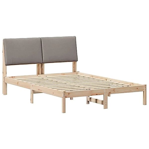 vidaXL Bettgestell Braun und Taupe 150 x 200 cm Massivholz Kiefer 3394376 günstig online kaufen