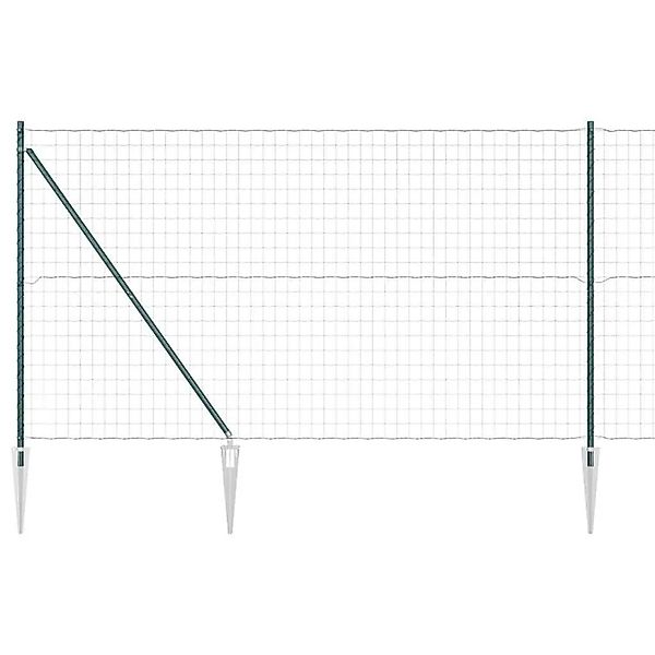 vidaXL Zaun mit Pfosten Grün 1,5 x 10 m Stahl 3350617 günstig online kaufen