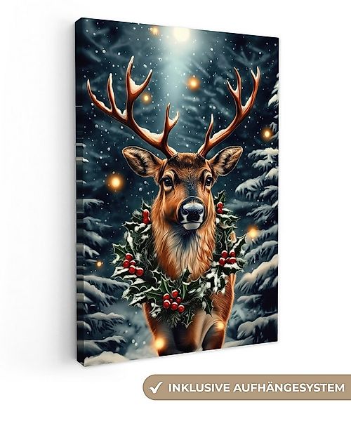 OneMillionCanvasses® Leinwandbild Weihnachten - Magie - Wald - Farbenfroh, günstig online kaufen