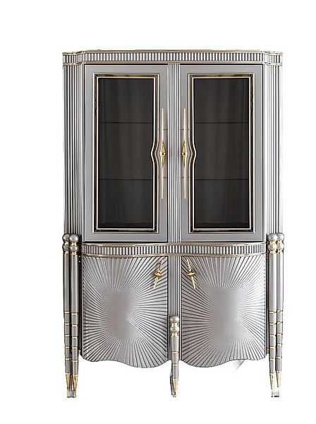 Xlmoebel Vitrine Vitrine Grau Esszimmer Schrank Regal Design Elegantes Möbe günstig online kaufen