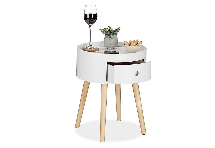 relaxdays Beistelltisch mit Schublade günstig online kaufen