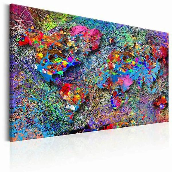 artgeist Wandbild Map: Jackson Pollock inspiration mehrfarbig Gr. 60 x 40 günstig online kaufen