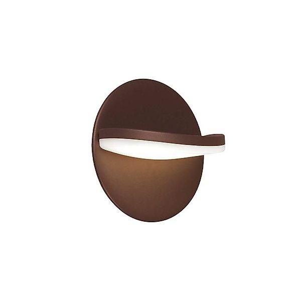 LED-Außenwandlampe Letty, braun, Ø 18 cm, Metall, IP65 günstig online kaufen