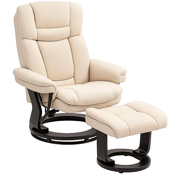 HOMCOM Relaxsessel 360° Drehbarer mit Liegefunktion für Wohnzimmer Cremewei günstig online kaufen
