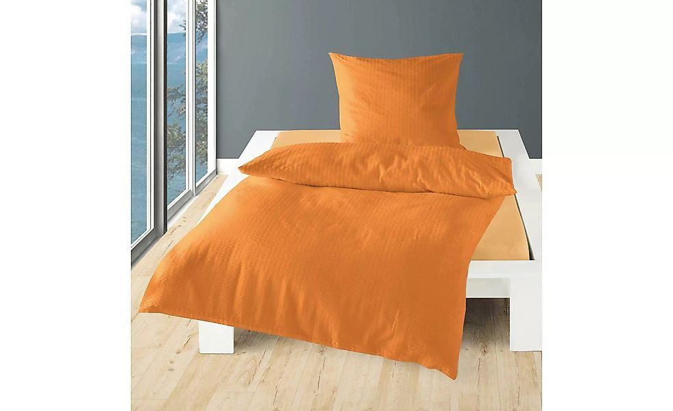 Bierbaum Seersucker Bettwäsche ¦ orange ¦ Maße (cm): B: 155 H: 1 Bettwaren günstig online kaufen