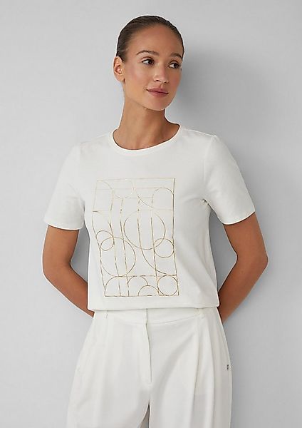 s.Oliver Kurzarmshirt T-Shirt Jersey-T-Shirt mit glänzendem Frontprint günstig online kaufen