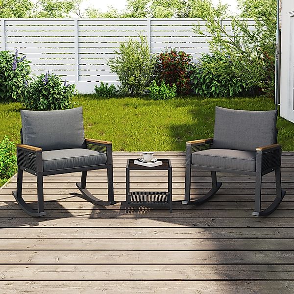 Ulife Gartenlounge-Set Schaukelstuhl-Set mit Seil, Gartenmöbel-Set, günstig online kaufen
