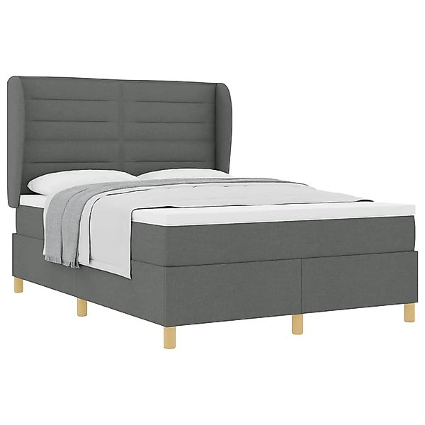 vidaXL Boxspringbett mit Matratze Dunkelgrau 90x190 cm Dunkelgrau 3340691 günstig online kaufen