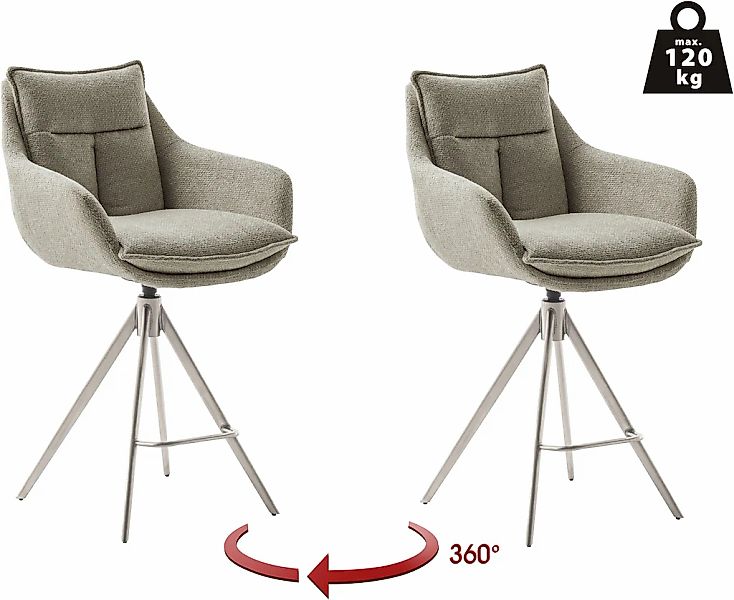 MCA furniture Bistrostuhl "Parker Tresenstuhl mit Armlehnen Tresenhocker" ( günstig online kaufen