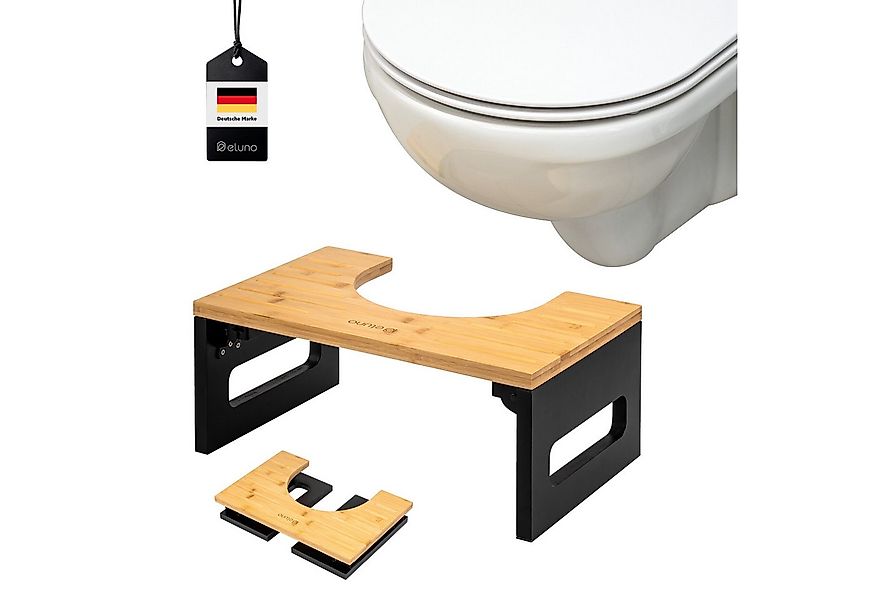 eluno Fußhocker Toilettenhocker, aus Bambus, platzsparend zusammenklappbar günstig online kaufen
