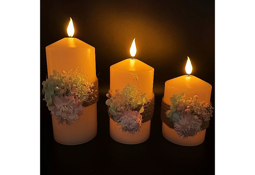 Online-Fuchs LED-Kerze - 3 LED Kerzen im Set aus Echtwachs mit 6-Stunden Ti günstig online kaufen