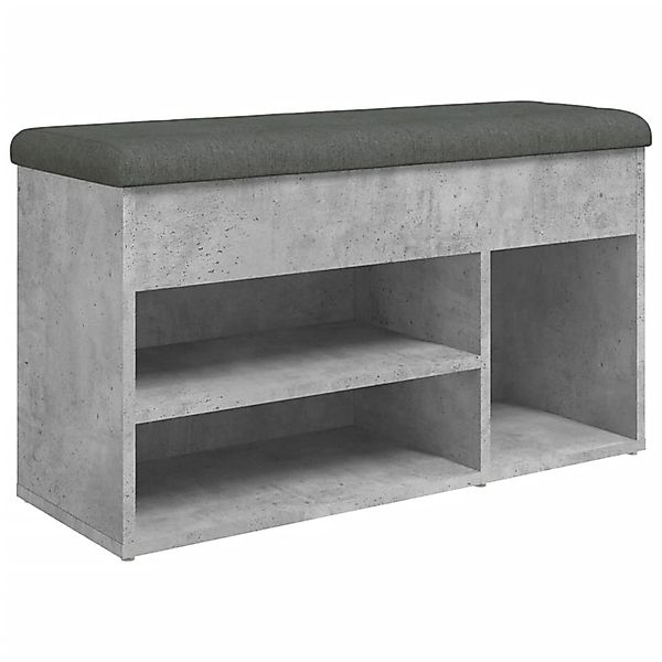 vidaXL Sitzbank Schuhbank Betongrau 82x32x45,5 cm Holzwerkstoff günstig online kaufen