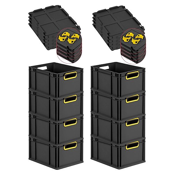 PROREGAL SuperSparSet 8x Eurobox Nextgen Color Mit Auflagedeckel HxBxT 22x3 günstig online kaufen