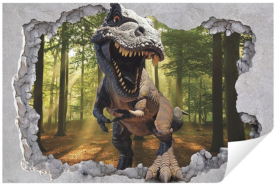 Wallarena Fototapete 3D EFFEKT Kinderzimmer Jungen Dinosaurier Wald Jungenz günstig online kaufen