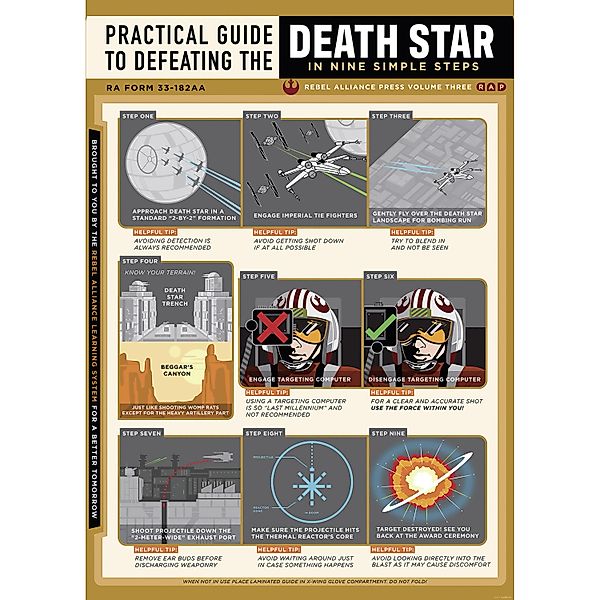 Komar Wandbild Star Wars Death Star Defeating Guide 50 cm x 70 cm Grau günstig online kaufen