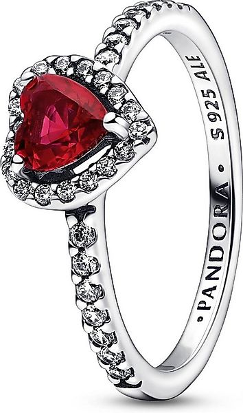 Pandora Fingerring Pandora Ausgeprägtes Rotes Herz Ring 198421C02 Damenring günstig online kaufen