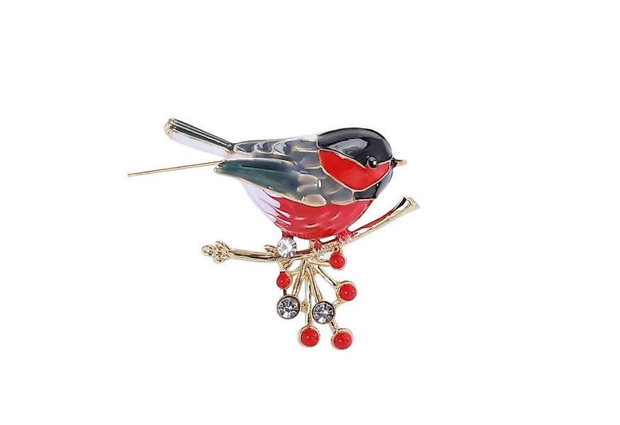 Dark-Desires Brosche Nostalgische Brosche Vogel auf Beerenstrauch, Damen Br günstig online kaufen