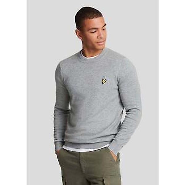 Lyle & Scott  Pullover Cotton merino crew neck jumper - mid grey marl günstig online kaufen