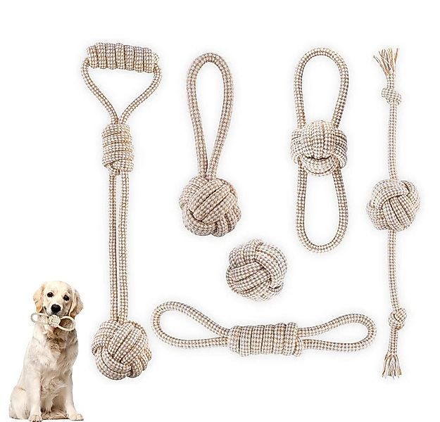 NUODWELL Kauspielzeug 6 Stück Hundespielzeug Seil, Natürlicher Baumwolle Hu günstig online kaufen