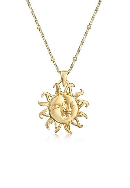 Elli Kette mit Anhänger Sonne Mond mit Kugelkette 925er Silber günstig online kaufen