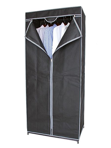 Spetebo Stoffschrank Stoff Kleiderschrank dunkelgrau - günstig online kaufen