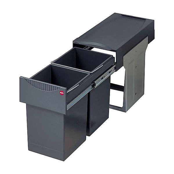 HAILO Abfallsammler Mülleimer Tandem 2x 15L Dunkelgrau mit Vollauszug 36661 günstig online kaufen