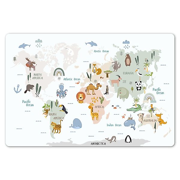 MuchoWow Platzset Weltkarte - Tiere - günstig online kaufen