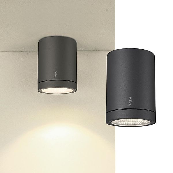 LED Deckenleuchte Enola in Anthrazit und Transparent 9W 580lm IP65 rund günstig online kaufen