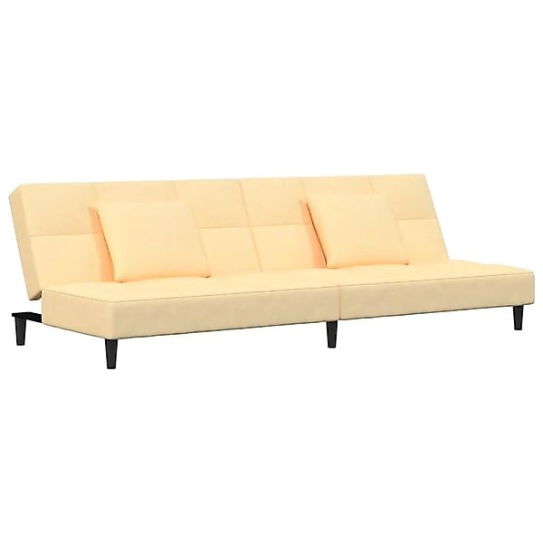 vidaXL Schlafsofa 2-Sitzer mit 2 Kissen Creme Samt 375814 günstig online kaufen