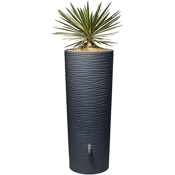 Garantia Regenwasser-Behälter Natura 2in1 inkl. Pflanzschale 350, Graphite günstig online kaufen