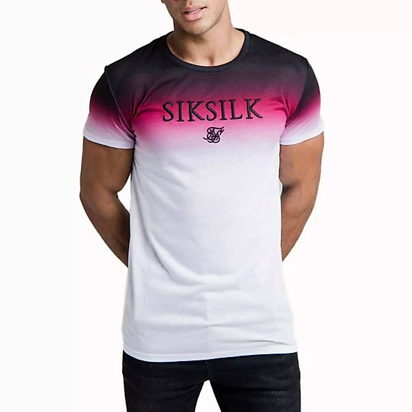 Siksilk High Fade Embroidery Gym Kurzärmeliges T-shirt XL Black Red / White günstig online kaufen
