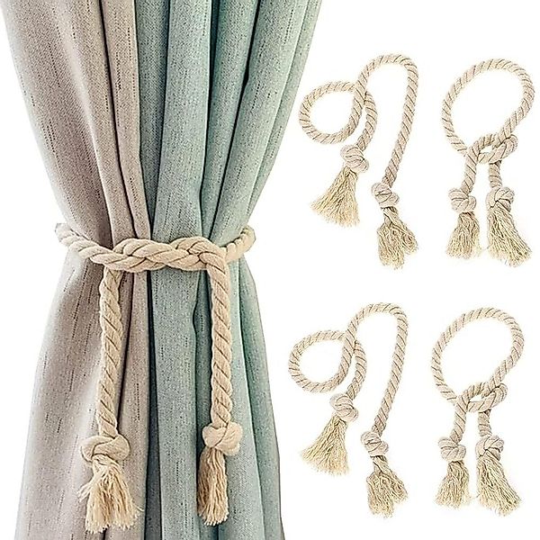 NUODWELL Raffhalter 4 Stück Vorhangseil Raffhalter, günstig online kaufen