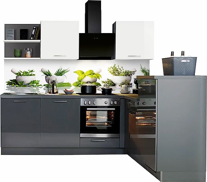 KOCHSTATION Winkelküche »"KS-Jena", vormontiert, Stellbreite 245x175 cm«, m günstig online kaufen
