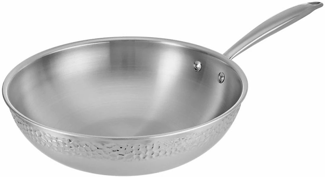 RESTO Kitchenware Wok "Crater tiefe Pfanne aus Tri-Ply (Edelstahl + Alumini günstig online kaufen