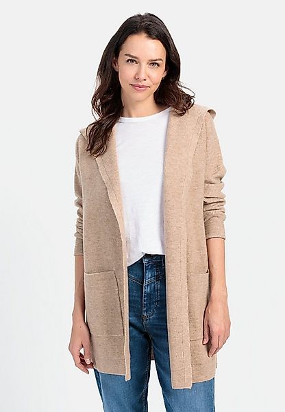 camel active Cardigan mit Kapuze Langarm Kapuze Markenlogo günstig online kaufen