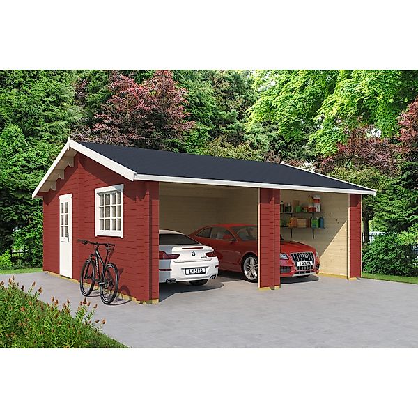 Lasita Maja Doppell - Holzgarage Falkland Schwedenrot 575 cm x 575 cm günstig online kaufen