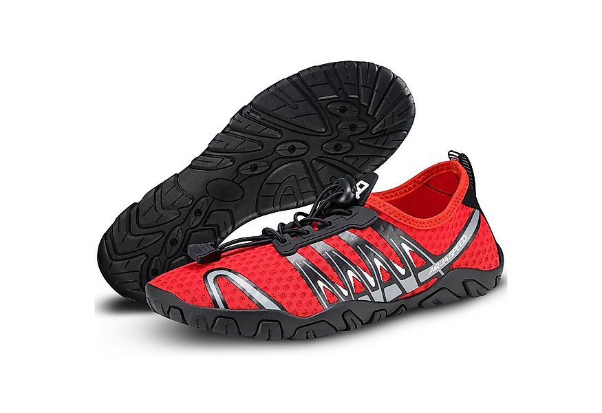 Aqua Speed Gekko Schwimmschuhe Gr. 35 – Rot/Schwarz mit Handtuch im Set Was günstig online kaufen