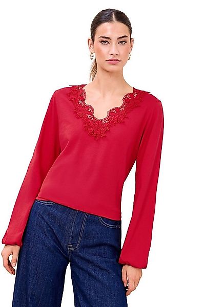 LIPSY Langarmbluse Lipsy Langarmshirt mit Spitzendetail, Regular (1-tlg) günstig online kaufen
