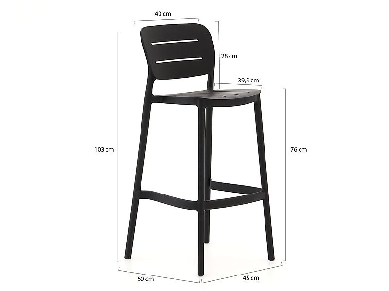 Forza Pazzia/Trecenta 75 cm Gartenbar-Set 3-teilig stapelbar günstig online kaufen