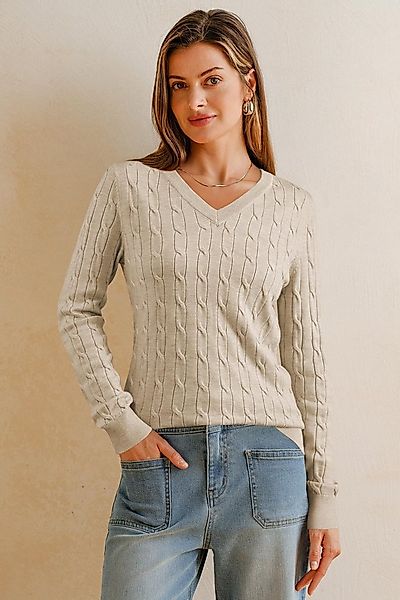 Arach&Cloz Strickpullover Damen Pullover aus Wollmischung Longpullover Stri günstig online kaufen