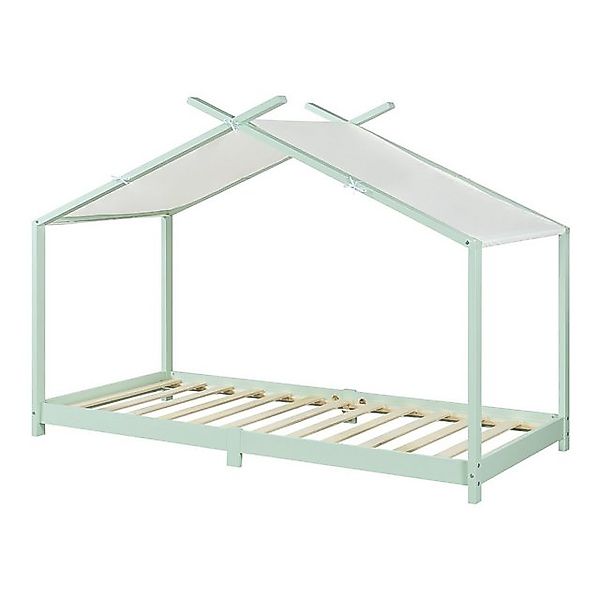 en.casa Kinderbett, »Brome« Hausbett 90 x 200 cm Holz Mintgrün günstig online kaufen