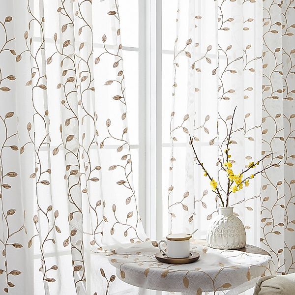 BTTO V&G Gardine Voile Gardine Blättern günstig online kaufen